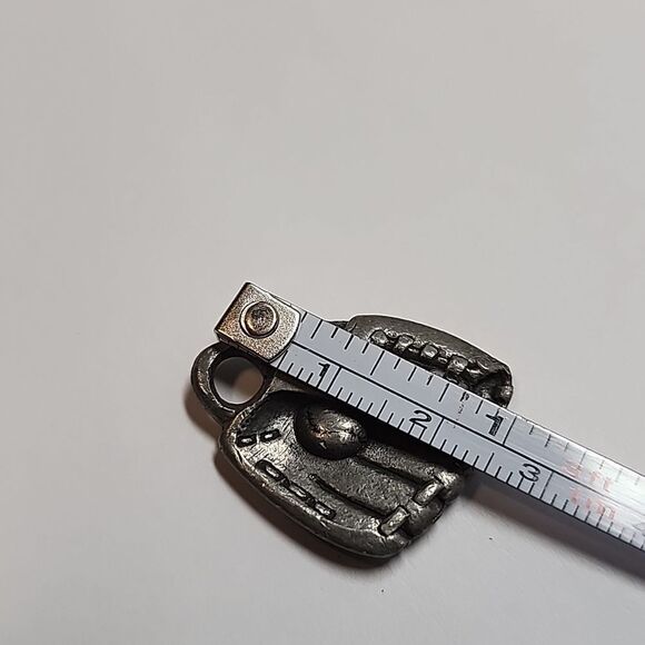 Pewter Tone Baseball Glove Charm Pendant - Picture 2 of 2